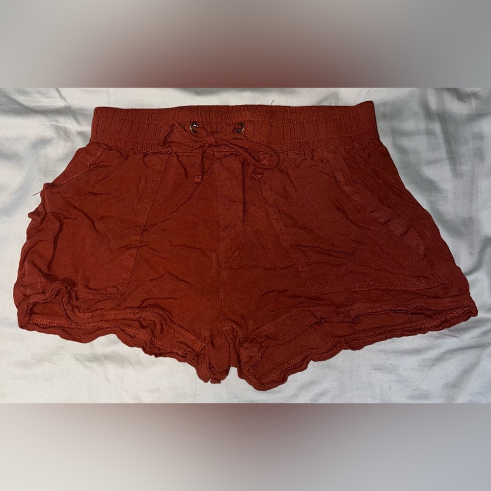 Burnt Orange Flowy Shorts with Pockets